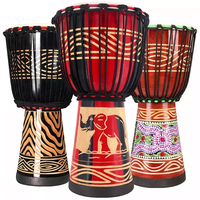 Aiersi Tambour Djembé Africain Professionnel de 12 Pouces Bongo en Bois Taille Standard Bon Son Instrument de Musique Percussion