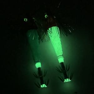 Japonés <span class=keywords><strong>EGI</strong></span> calamar Jig anzuelo pesca TOTO <span class=keywords><strong>Sutte</strong></span> señuelos madera Camarón cebos luminosos calamar tela anzuelos resplandor <span class=keywords><strong>EGI</strong></span> camarón - Product Image 2