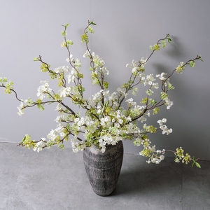 Vente en gros de branche de spirea artificielle <span class=keywords><strong>blanche</strong></span> à longue tige, réaliste, pour couronne de mariée, bouquet de mariage, décoration de vase à domicile - Product Image 1