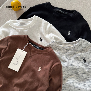 Child Star Circle Boys Long Sleeve T-Shirt Solid Color Breathable Base Layer S Size Spring Style Outerwear Top - Product Image 1
