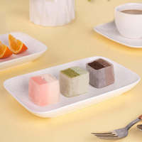 Plateaux de service rectangulaires en porcelaine de qualité supérieure pour apéritif, salade, dessert, sushi, présentation