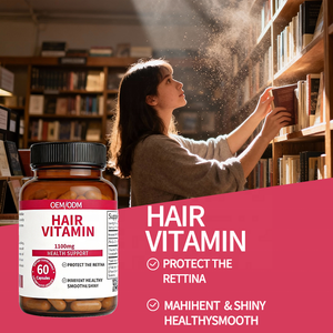 Private Label Biotine Haarvitamine Supplement voor Volwassenen 1100mg - Energieverhogend - OEM/ODM voor Haarverzorging en Netoppenbescherming - 60 Capsules - Product Image 4