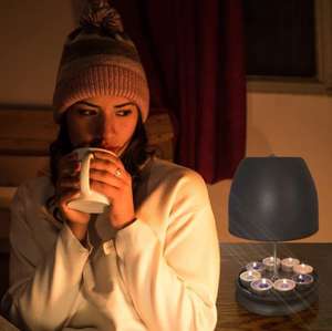 Tetera de cerámica para el hogar, calentador de habitación con doble cubierta negra de arcilla de la habitación de la barandilla, té, vela, 2022 - Product Image 3