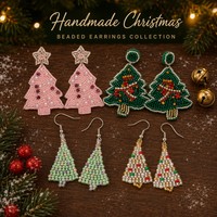 Anting Manik-manik Natal 24 Model Santa Claus Manusia Salju Pohon Natal Hantu Lonceng Sepatu Bot Perhiasan Pesta Liburan Grosir