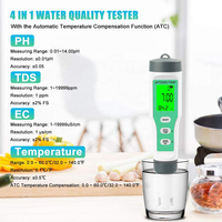 Type de stylo numérique Portable PH mètre laboratoire pureté de l'eau électronique TDS PH EC TEMP mètre à vendre testeur compteur numérique