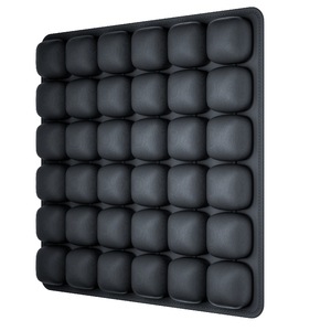 Coussin de siège carré en mousse à mémoire de forme avec design matelassé pour soulager la pression, utilisation sur chaise, couleur unie noire - Product Image 6