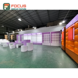 Vitrina Moderna para Pelucas con Puerta de Vidrio, Cajón, Estante e Iluminación, Mueble Central para Exhibición de Pelucas - Product Image 3