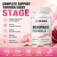 Complément Alimentaire en Capsules à Marque Blanche pour la Ménopause, Formule à Base de Plantes pour Femmes Adultes, Racine de Rhubarbe Sibérien, Racine de Cimicifuga Noire Rouge