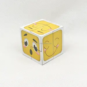 Customized Promotional 3D Folding Magnetic Photo Magic Cube Smiley Emoticon Customized Corporate Advertising Gift Promotion