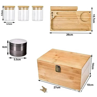 Boîte d'organisation moderne en bambou en bois pour plateau roulant, conteneur pour fumer, laque, rectangle, carte magnétique