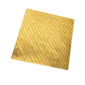 Çikolata Bar 9-15 mikron için özel kabartma baskılı saf % alüminyum folyo kağıt gıda sınıfı kağıt sarıcı