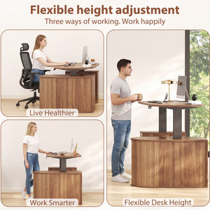 Scrivania da Ufficio Ergonomica Elettrica Regolabile in Altezza a Forma di L, Nuovo Design 2026, in Legno con Ampio Spazio di Archiviazione - Product Image 5