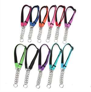 맞춤형 프리미엄 스테인레스 체인 개 <span class=keywords><strong>Martingale</strong></span> 칼라 솔리드 반사 애완 동물 훈련 초크 칼라 편안함을 위해 조정 가능 - Product Image 4