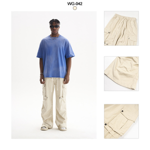 Bottoni alla moda con patta a <span class=keywords><strong>6</strong></span> tasche pantaloni Casual Streetwear personalizzati da strada pantaloni <span class=keywords><strong>Cargo</strong></span> larghi da uomo - Product Image 3