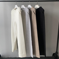 Vente en gros de pull en laine tricoté pour femmes au printemps ensemble de pulls à col en fourrure de renard véritable taille unique design cardigan pour femmes avec capuche