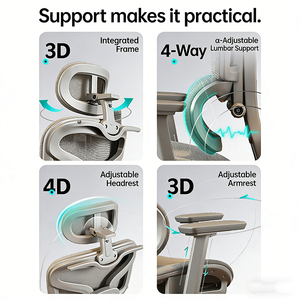 Silla de Oficina de Lujo con Diseño de Malla Transpirable, Soporte Lumbar y Estructura de Nailon para Largas Sesiones de Trabajo - Product Image 2