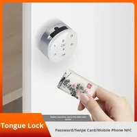 Serrure de cabinet intelligente ronde de 20 mm, déverrouillage par mot de passe et carte, clavier tactile numérique pour armoire de classement