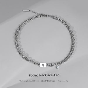 Collar de doce constelaciones, nicho, diseño Original, tendencia de sentido, cadena de clavícula masculina, collar de cadena de acero inoxidable para hombres - Product Image 6