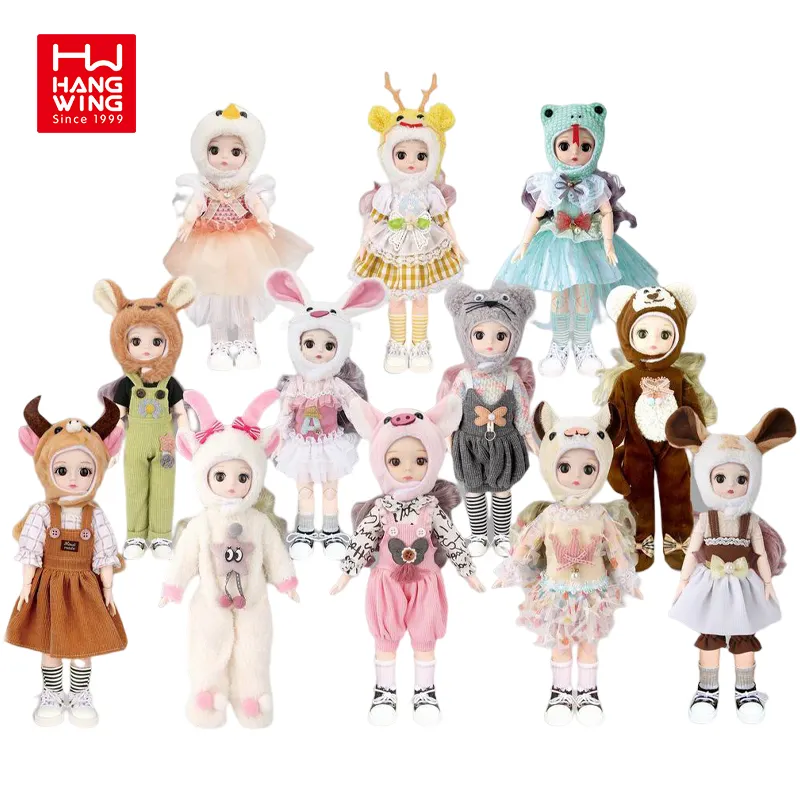 HW 11-inch solid body zodiac animal beauty girl fashion doll play house toys set