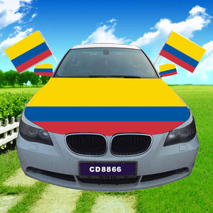 Los fabricantes venden barato personalizado 120*160cm elástico resistente poliéster duradero cubierta <span class=keywords><strong>de</strong></span> coche bandera personalizada <span class=keywords><strong>Columbia</strong></span> Hood bandera - Product Image 2