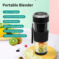 Nieuwe Aanwinst Tritan BPA-Vrije USB/Auto Draagbare Blender 18OZ 6 Messen Proteïne Shaker 150W Accu-aangedreven Compacte Sapcentrifuge Buiten