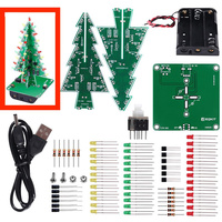 Kit de Projet DIY Arbre de Noël Électronique Intelligent 3D pour la Pratique de la Soudure, avec LED Clignotantes 7 Couleurs et PCB FR-4