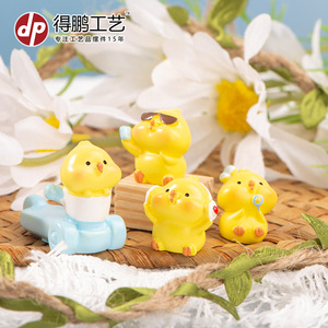 Figuras de Resina de Pollito Amarillo Pequeño, Mini Adorno de Animales, Decoración Artesanal para Escritorio - Product Image 3