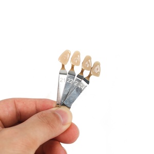 पेशेवर 3 डी पोर्सिलेन दंत दांत सफेद धातु मामले के साथ 27 रंग छाया गाइड - Product Image 4