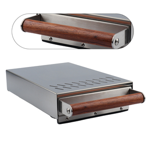 Accessoires de café Boîte à frapper en métal Poignée en bois en acier inoxydable Espresso Coffee Knock Box Tiroir avec bac amovible Grand - Product Image 3