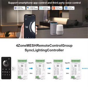 MC101B Dimmer BT con Telecomando a 4 Zone, Controllo di Gruppo e Sincronizzazione Musicale per Controller Strisce LED 5-24V DC 288W 6A - Product Image 5