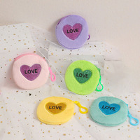 Dompet koin hati Mini boneka bepergian dompet bulat tas penyimpanan headphone lipstik kecil tas gantungan kunci kartu promosi anak perempuan