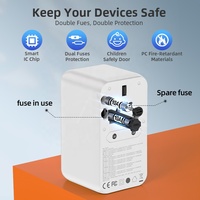 Cargador Universal Worldplug de 100W GaN PD con 4 Puertos USB - Adaptador de Viaje con Compatibilidad con Enchufes de Todo el Mundo