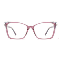 Lunettes de vue carrées œil de chat ultra-légères et durables pour femmes, montures de lunettes de prescription confortables et tendance en matériau mixte TR Acétate