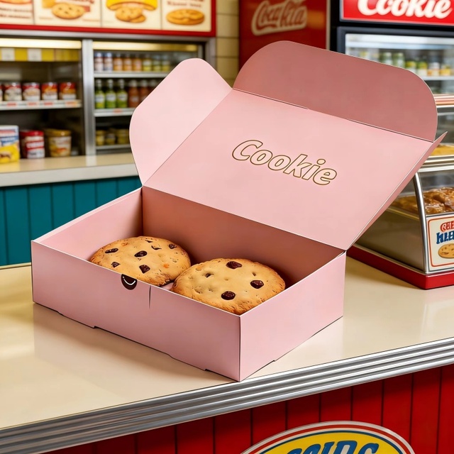 Custom Biodegradable Cardboard Recyclable Bakery Biscuit Packaging Food Paper Cookie Paper Box with Print Logo