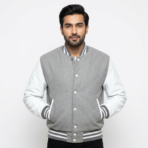 Blouson universitaire en toile de laine personnalisé 2025 pour adultes et jeunes – Style urbain très tendance, plusieurs couleurs, blouson d'hiver avec face anti-bactérienne - Product Image 1