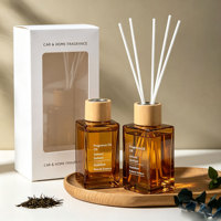 Diffuseur de parfum d'ambiance de luxe 50 ml en verre ambré rechargeable, ensemble de diffuseurs d'arômes longue durée à marque privée