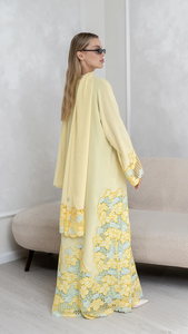 LEDUO new embroidered lace Loose Fit Maxi Dress with Hijab Chiffon women <b>Kimono</b> Abaya - Product Image 2