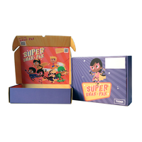 Emballage de vêtements avec logo de dessin animé imprimé personnalisé grande boîte cadeau en papier ondulé pour expédition postale