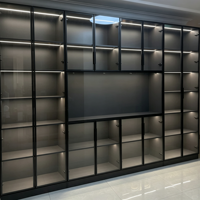 Vitrine en verre sur mesure avec cadre en aluminium et éclairage LED, vitrine de collection pour figurines et modèles de maison