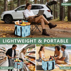 Collapsible Car Trunk Organizer, Waterproof Reusable Grocery <b>Bags</b>, Heavy Duty <b>Foldable</b> Storage Tote for SUV & Shopping - Product Image 6