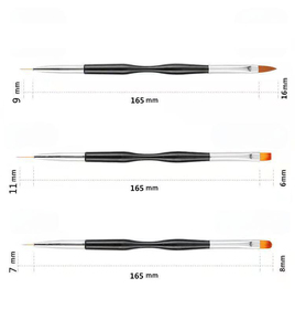 Juego de 3 pinceles de doble punta para decoración de uñas, diseño de flores, uso profesional, venta al por mayor - Product Image 6