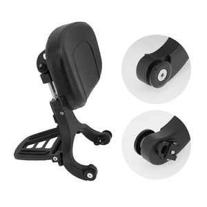 Respaldo multiusos para conductor y pasajero de motocicleta, Cromo Negro, apto para Harley Softail Fatboy 2007-2017 - Product Image 4