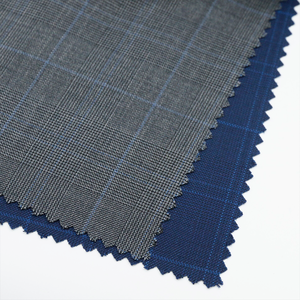 Clásico de moda 50% W 50% P mezcla de lana merino peinada/tela de poliéster para trajes de hombre a cuadros adecuado para todas las estaciones - Product Image 2
