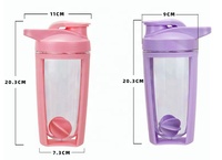 Bouteilles de shaker de protéines personnalisées sans BPA, portables, avec poignée, 600 ml, pour le sport et la remise en forme en plein air, vente en gros