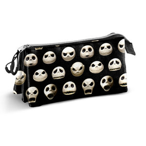 Estuche Triple para Lápices Karactermania con Diseño de Cara de Pesadilla Antes de Navidad, Cierre de Cremallera, Color Negro, para la Escuela y la Oficina - Product Image 2