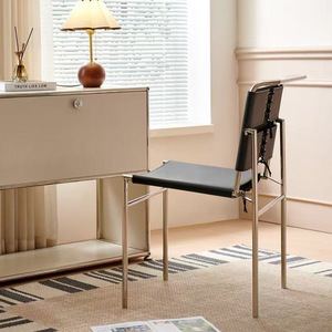 Silla Rockblen Vintage, Estilo Nórdico, Tapizada en Cuero, Silla de Comedor, Muebles para Sala de Estar - Product Image 2