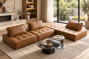 Modern Tufted Fabric Sectional Sofa L Shaped Living Room Couch <b>Corner</b> Seating with <b>Cushion</b> for Home Hotel - Product Image 2