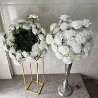 Boule de fleurs artificielles blanches DIY SPR 35/45/50/55/60/65/70/75/80cm pour centres de table, décoration de mariage, arrangement floral pour fêtes
