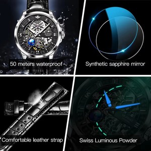 Reloj OUPINKE 3268 para hombre, de lujo, alta calidad, automático, mecánico, con visión 3D y esfera de segundos giratoria. - Product Image 2