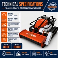 All Terrain Crawler 1000mm freesmaaier op batterijen, rupsbanden, op afstand bestuurbare gazonmaaier voor bosbouw